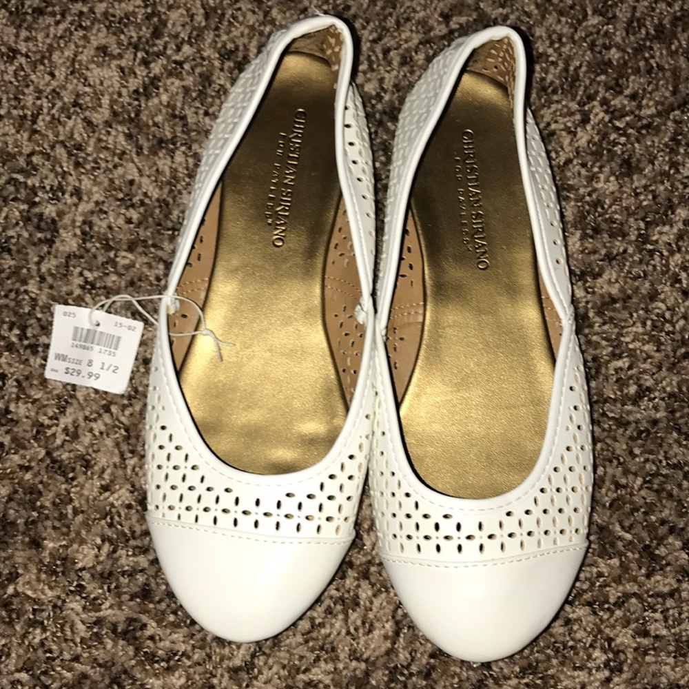 Brand new white flats.